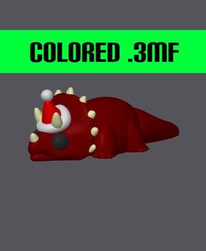Christmas Triceratops – Mini Monster #7 Colored .3MF