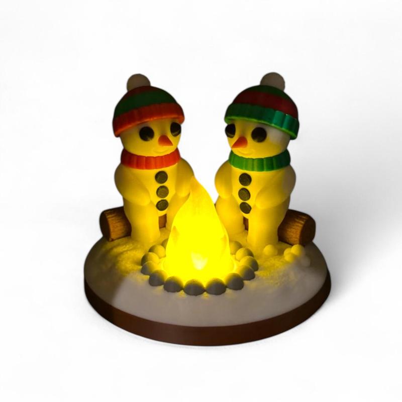 Snowman Campfire Scene – Too Cool to Melt