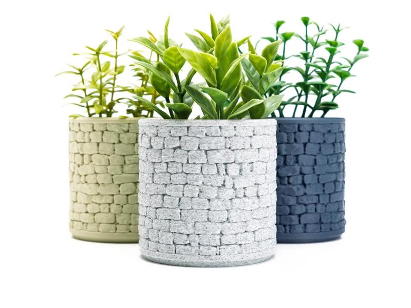 Stone Wall Planter Round   