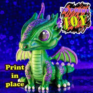 Flexi Dragon STL print in place