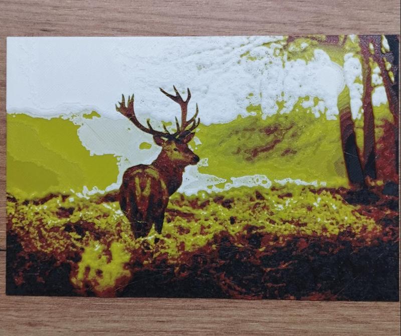 Stag in the forrest Hueforge