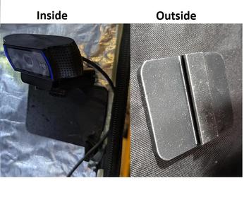 Magnetic mount for C9xx or other webcam on tent wall