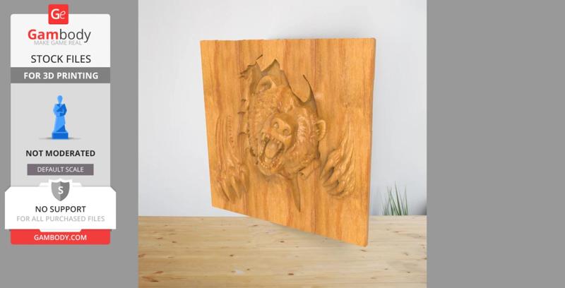 Bear 3D Relief Model