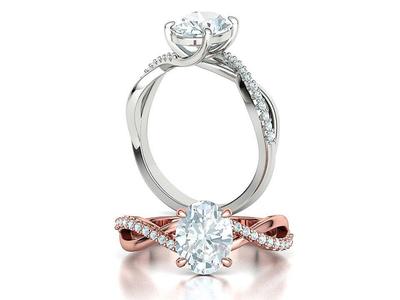 Engagement Solitaire Ring Oval Stone 9×7 Trellis Ring