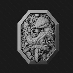 Snake ring design serpent python anaconda mamba poison pendant