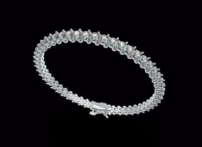 Tennis Bracelet shaped  Spine with Round and Marquise Diamonds