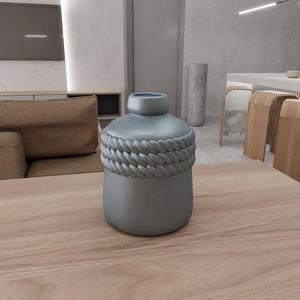 3D Wicker Mesh Vase 2 as Stl File & Gift for Girlfriend, Valentines Gift, 3D Printing, Plant Holder, Rustic Vase, Wicker Pitcher