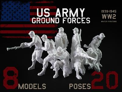 WW2 US Ground Forces Pack – Multiple poses/scales!