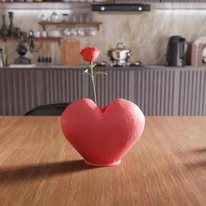 3D Heart Shaped Flower Vase V2 STL File – Valentine Heart, Heart Art, Valentines Gifts, 3D Printed Gifts, Romantic Gift