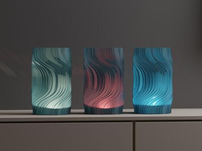 Modern Lamp. Wireless RGB lampshade. Easy print