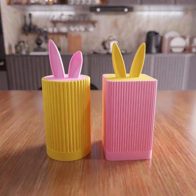 3D Easter Bunny Storage Set V2 as Stl Files & 3D Print File, Easter Set, Easter Bunny Basket, Bunny Ears, Easter Day, Cute 3D Basket