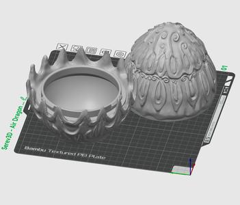 Air Elemental Dragon Egg - Assembly Storage - 3D print STL and multicolor 3MF file