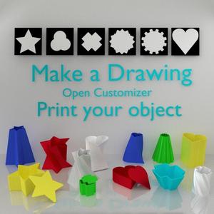 Parametric drawing and picture for Vase, Box, Box Cap