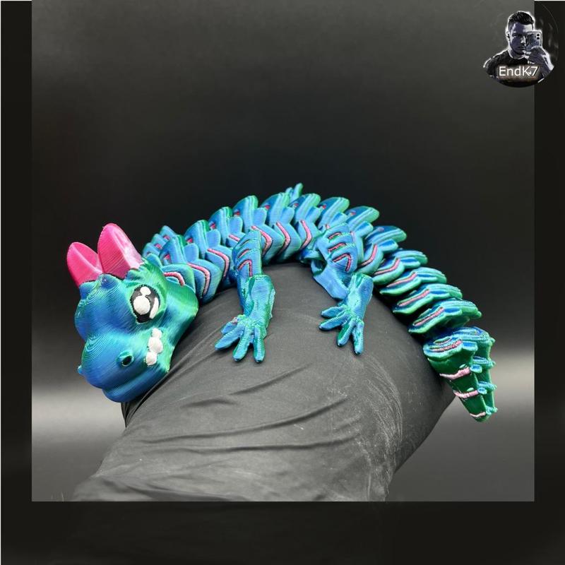 Grumpy Baby Dragon - Multicolor - Articulated - Print in Place 