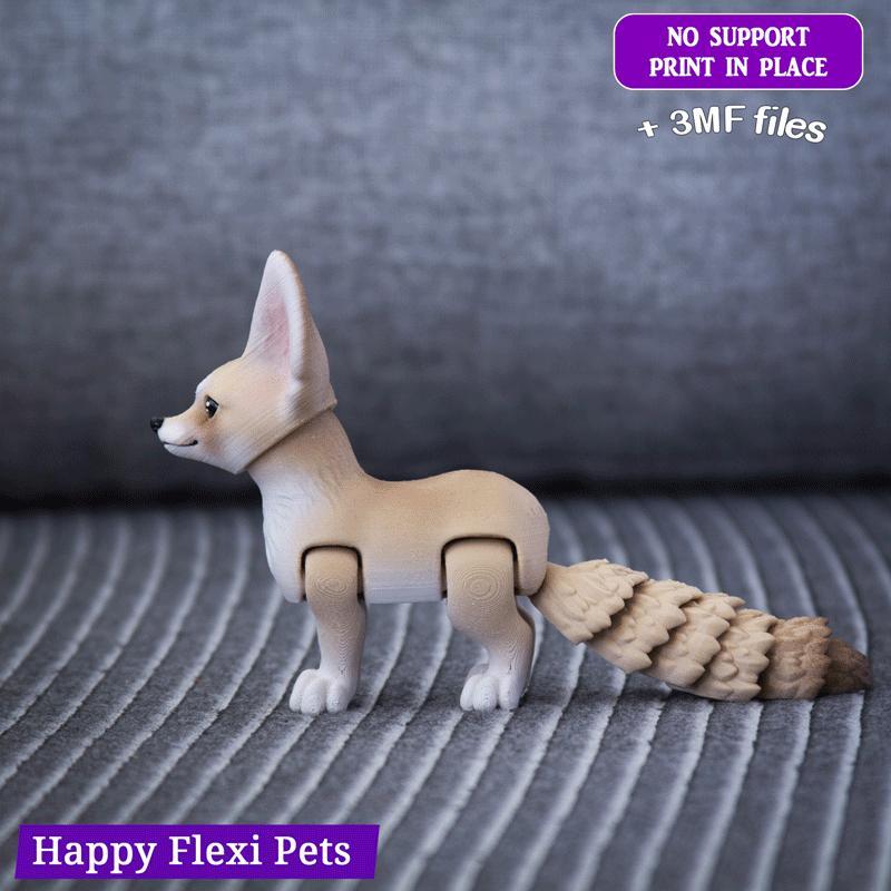 Fennec fox realistic articulated flexi toy