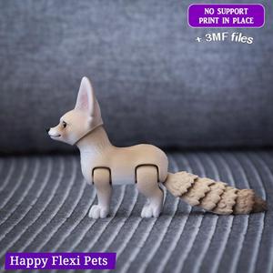 Fennec fox realistic articulated flexi toy