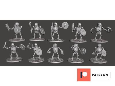 Orc Skeleton Warrior Marauders x 10 Poses / Squad / Unit