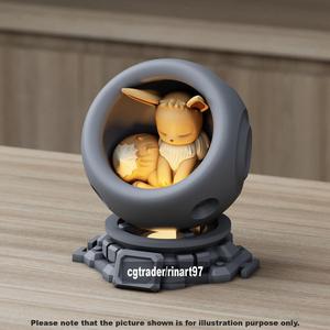 eevee in healing machine pods from pokemon