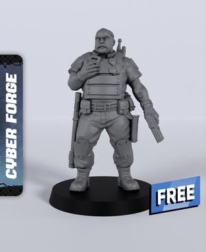 TCPD Cpt. Roy Wales – With Free Cyberpunk  – Sci-Fi Gift Ideas for RPG and Wargamers