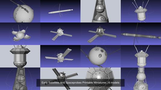 Early Satellites And Spaceprobes Printable Miniatures 3D Model Collection