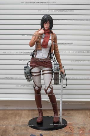 Mikasa Ackerman Attack on Titan Fan Art Statue 3d Printable