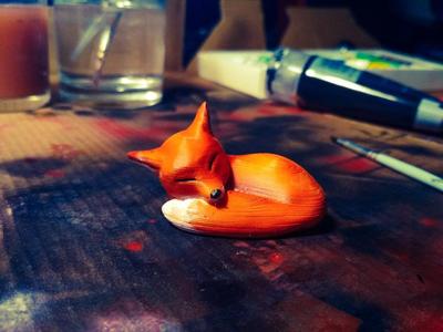 Little Cute Sleeping Fox