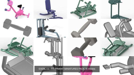 EXERCISE EQUIPMENT MINIATURES PACK 3D Model Collection