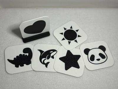 High contrast baby educational cards   