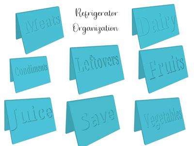 Fridge Organizer Signs  (NO Support Needed)   