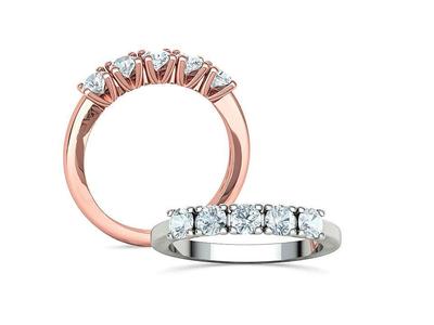 Half Eternity Diamond Ring 5 stone Eternity band 3dmodel