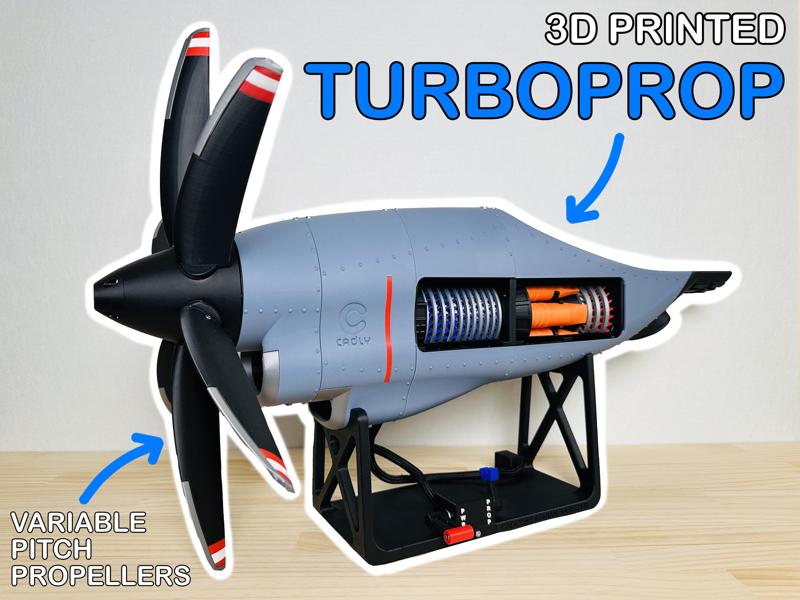 Electric Turbo Prop Model with Variable Pitch Propellers