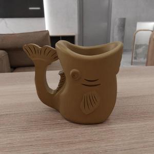3D Fish Cup for Decor with 3D Stl Files & Ready to Print, Fish Mug, 3D Print File, Fishing Cup, 3D Printed Decor, Gifts for Her, Fish Gift