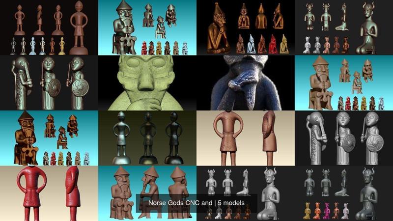 Norse Gods CNC and 3D Model Collection