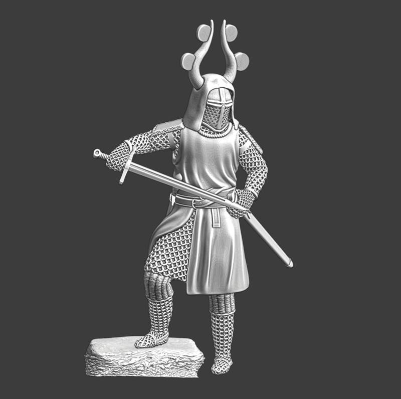 Medieval Danish King Valdemar – sheathing his sword