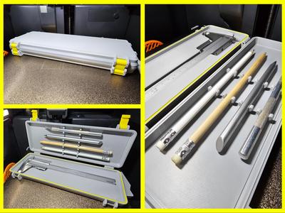 Rugged caliper case with pencils holder