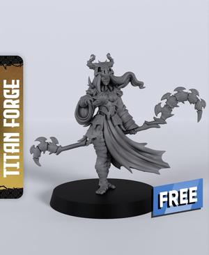 Human Female Warlock Caster – With Free Dragon  – 5e DnD Inspired for RPG and Wargamers