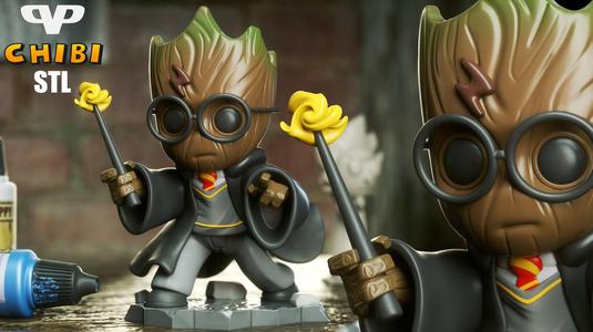 Harry Potter Groot Chibi STL for 3D Printing ChibiSTL 3DXM