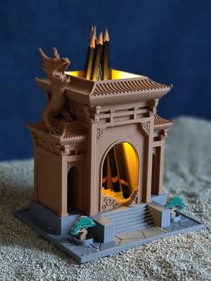 🐲CHINESE DRAGON TEMPLE / PENCIL HOLDER ✏️PRINT IN PLACE