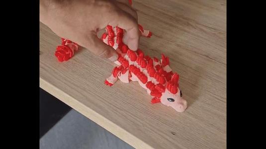 Axolotl Dragon, Articulated Flexi, Print In Place