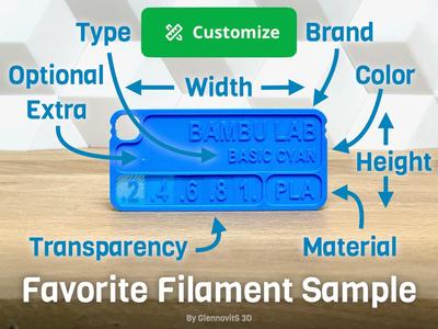 Favorite Filament Sample (Customize color swatch)