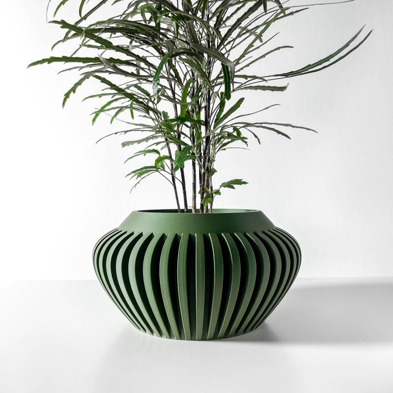 The Caios Planter Pot with Drainage Tray & Stand: Modern and Unique Home Decor for Plants