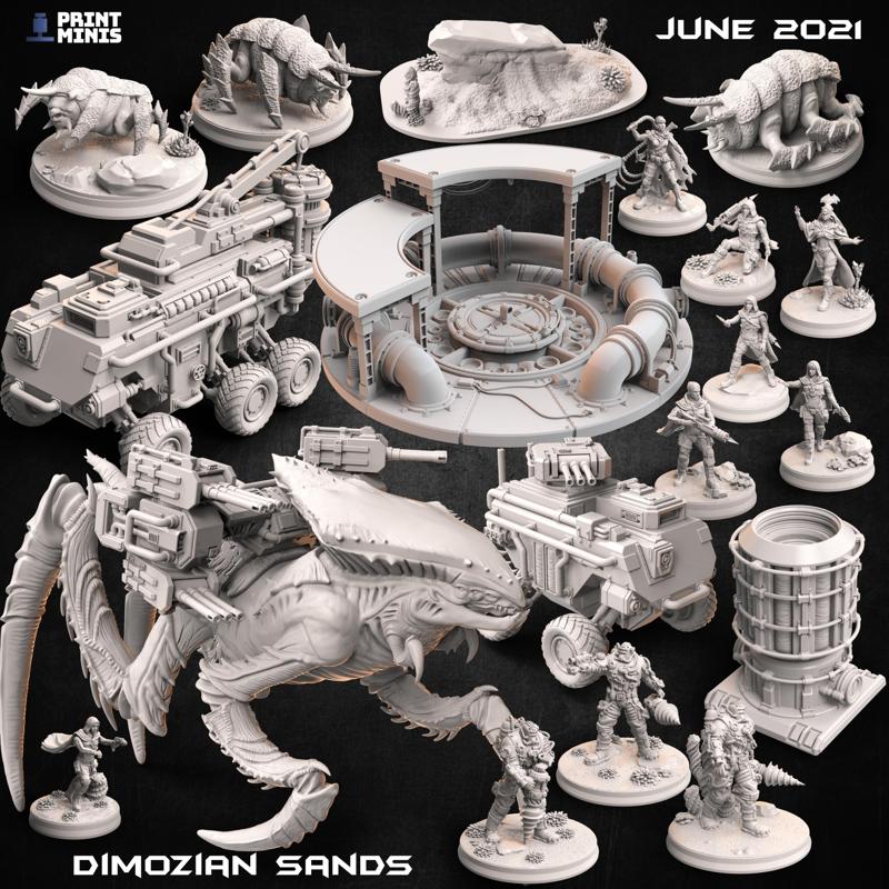 Dimozian Sands Collection – two factions survive the desert using aliens vs tech!