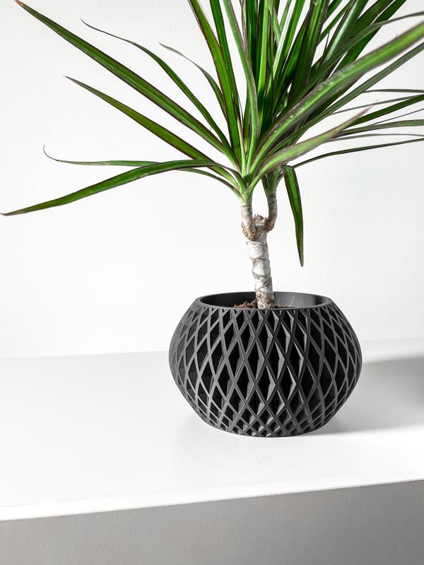 The Gisar Planter Pot with Drainage | Tray & Stand Included | Modern and Unique Home Decor for Plants and Succulents  | STL File