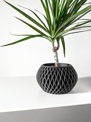 The Gisar Planter Pot with Drainage | Tray & Stand Included | Modern and Unique Home Decor for Plants and Succulents  | STL File