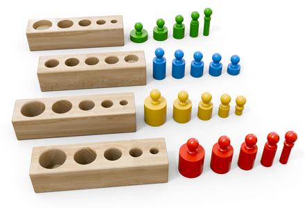 Bloques de Cilindros Montessori