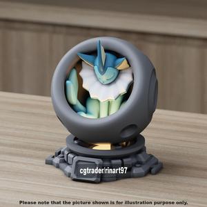 Vaporeon in healing machine pods from pokemon