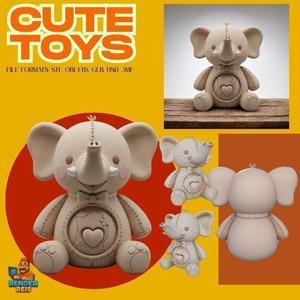 3D Printable Cute Elephant Figurine