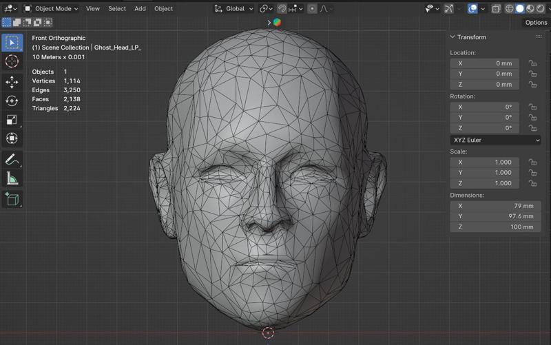Creepy Low Poly Head