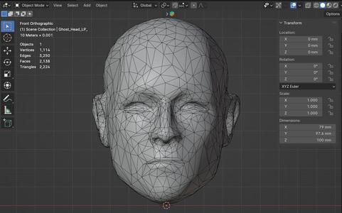 Creepy Low Poly Head