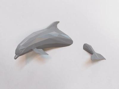 Low Poly Wall Dolphin